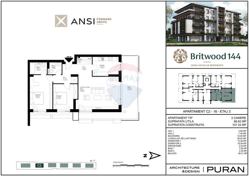 Apartament 3 camere Britwood