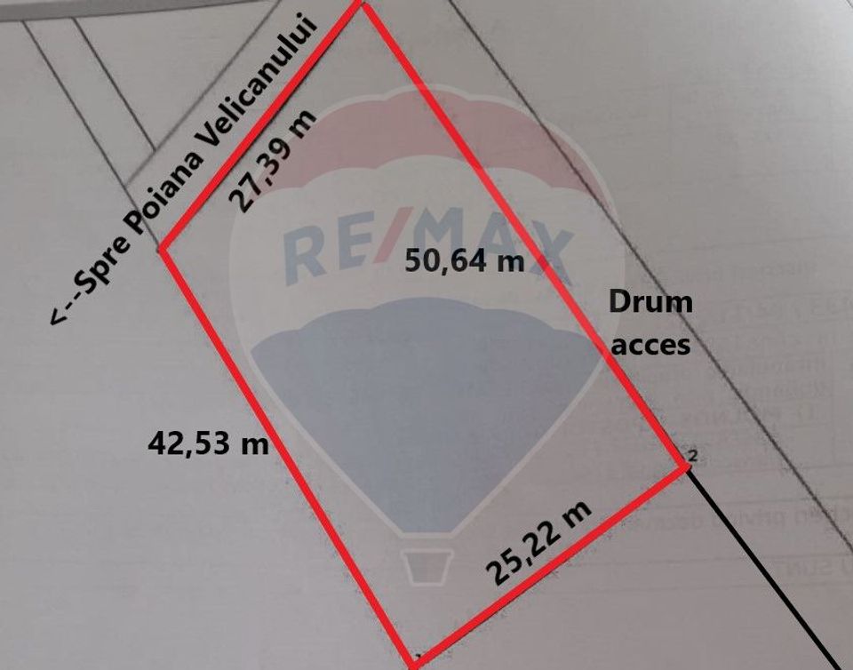 Teren Rasnov -Glajerie, Poiana Velicanului, 1447mp, la str principala