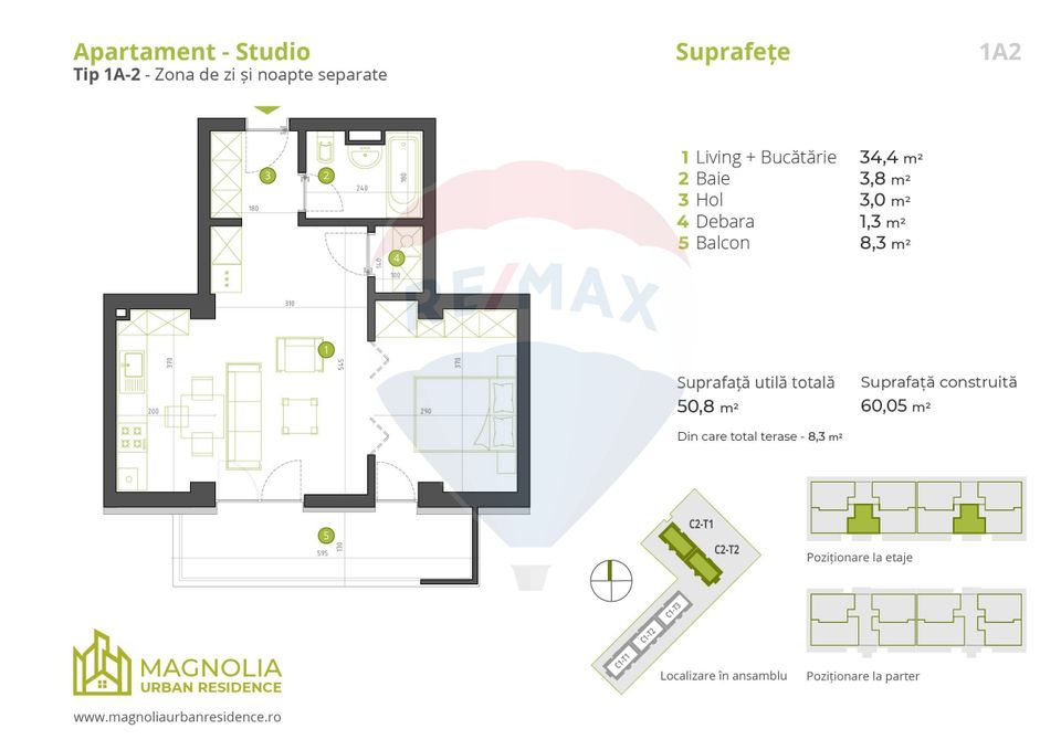 2 room Apartment for sale, Straulesti area