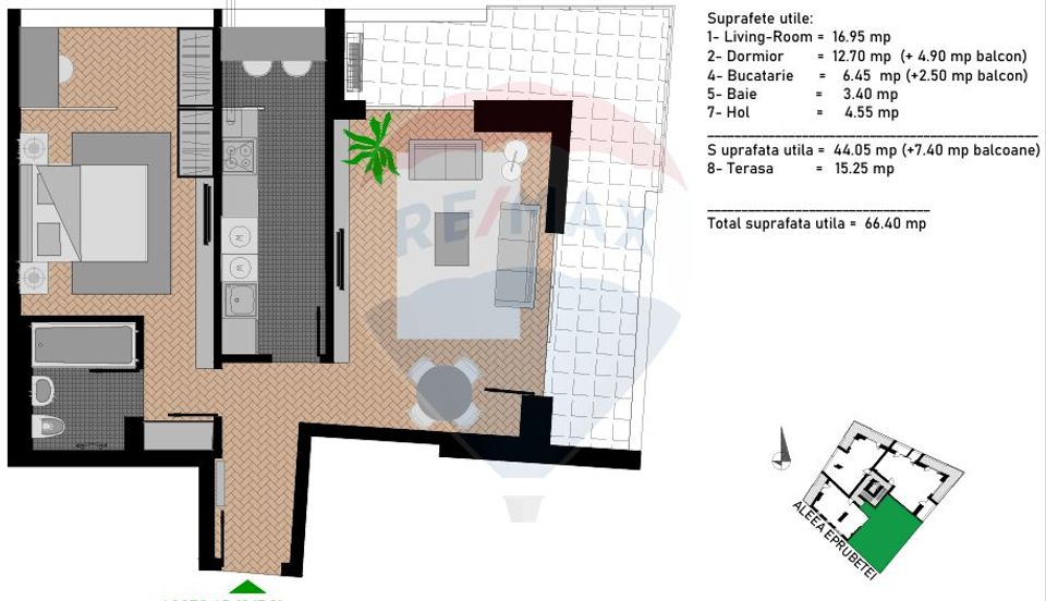 2 room Apartment for sale, Camil Ressu area