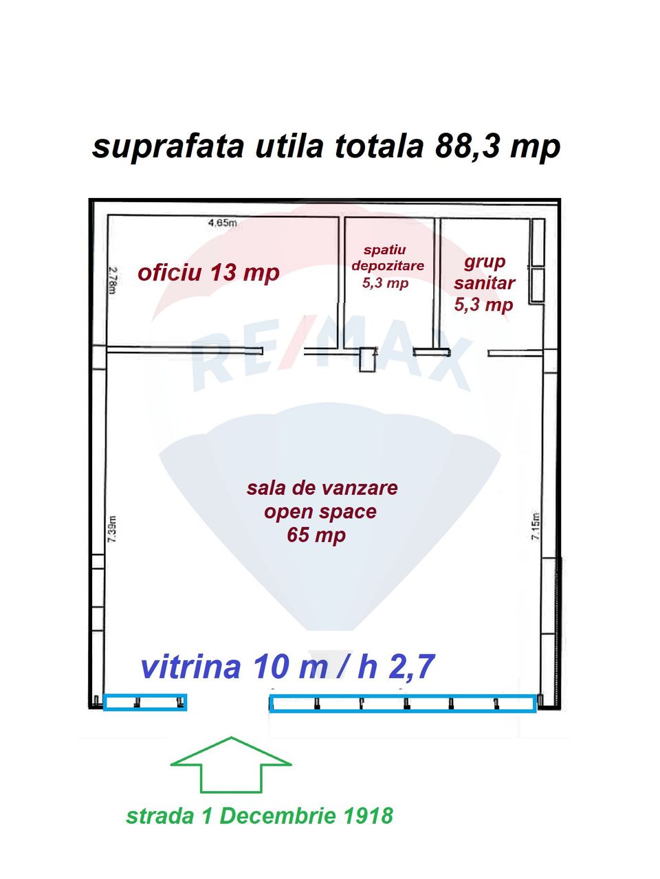 88sq.m Commercial Space for rent, Tractorul area