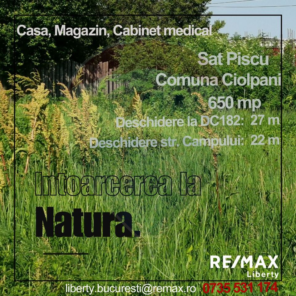 Land 650sqm Piscu / Strada campului