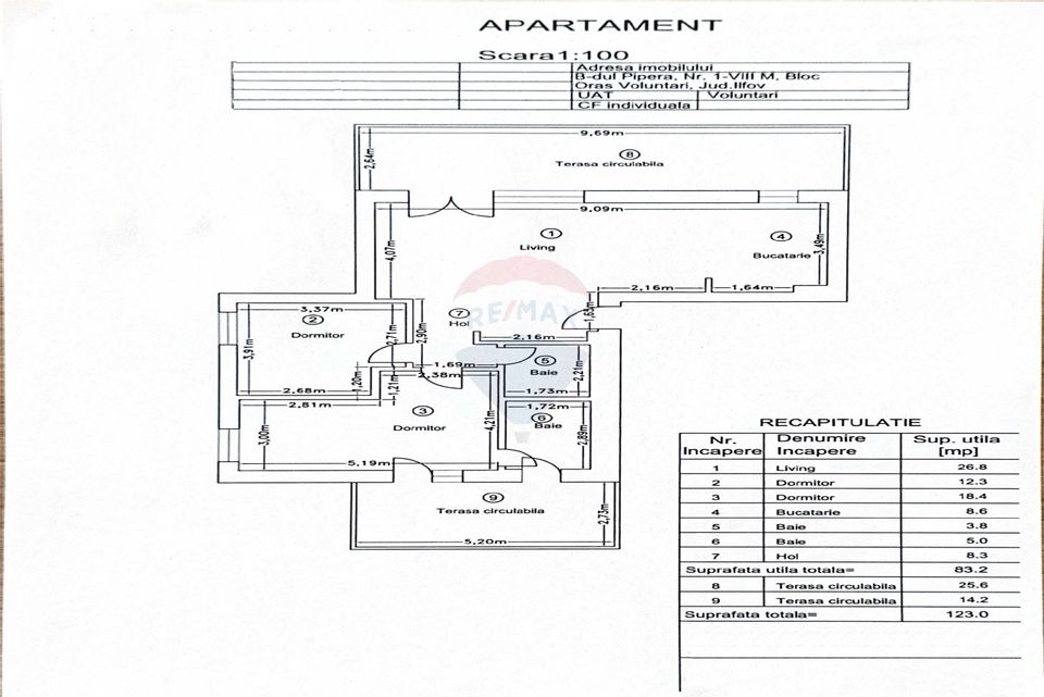 3 room Apartment for sale, Aviatiei area