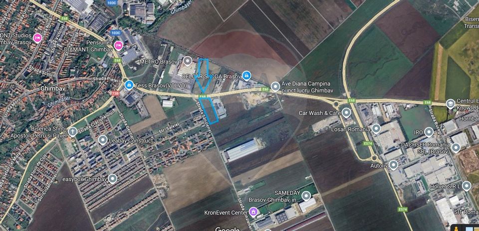 Teren comercial/industrial zona Metro,  DN1 Brasov Ghimbav