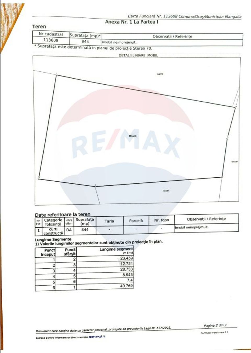 Land 844sqm Mangalia / Strada Augustin buzura