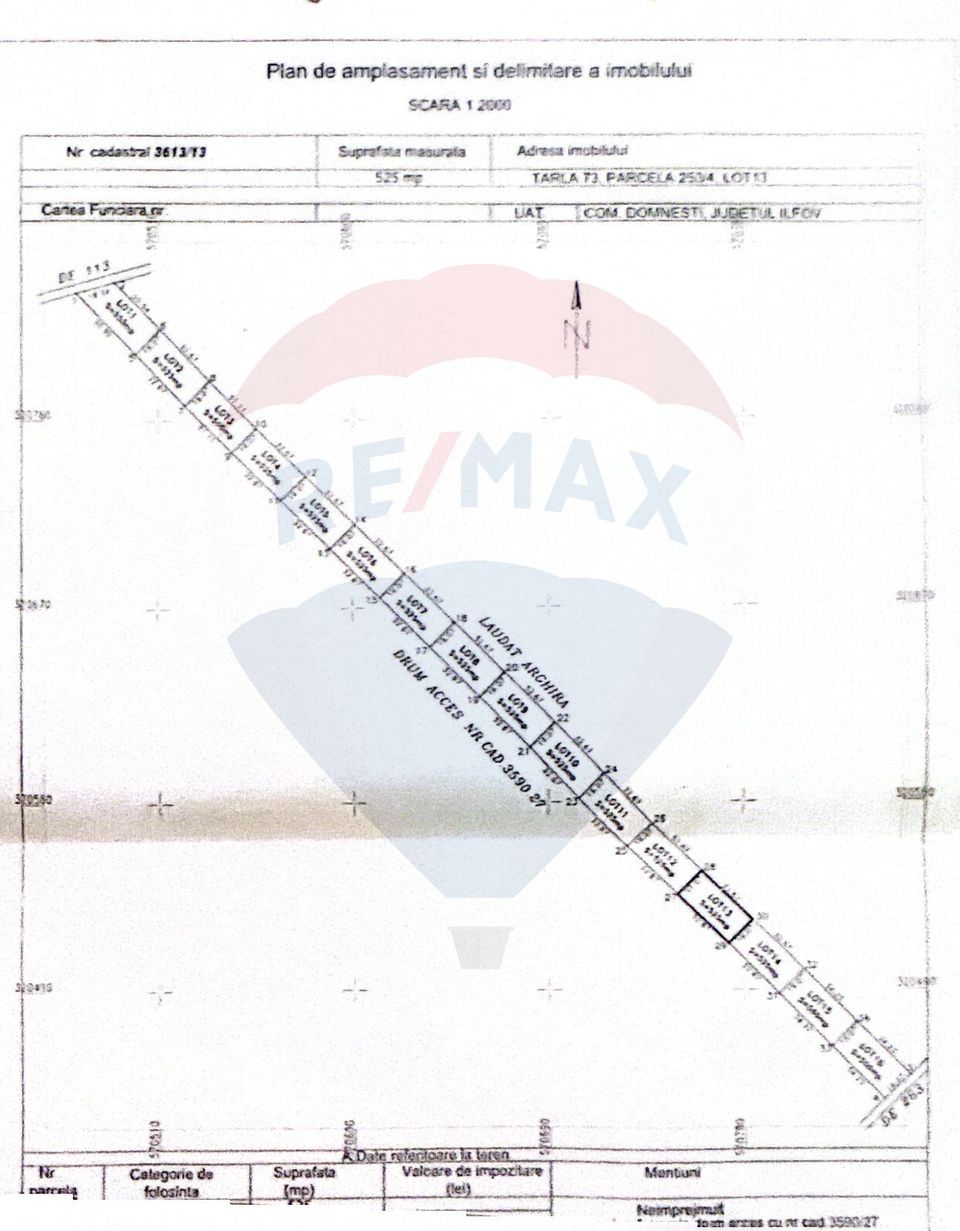 De vanzare | Teren intravilan 525mp in Teghes, comuna Domnesti, Ilfov