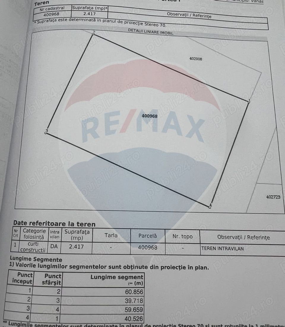 Land 2,417sqm Gelu / Drumul Principal