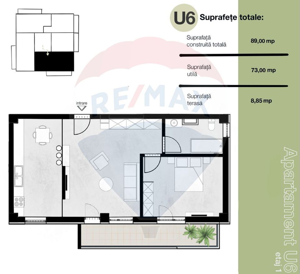 2 room Apartment for sale, Central area