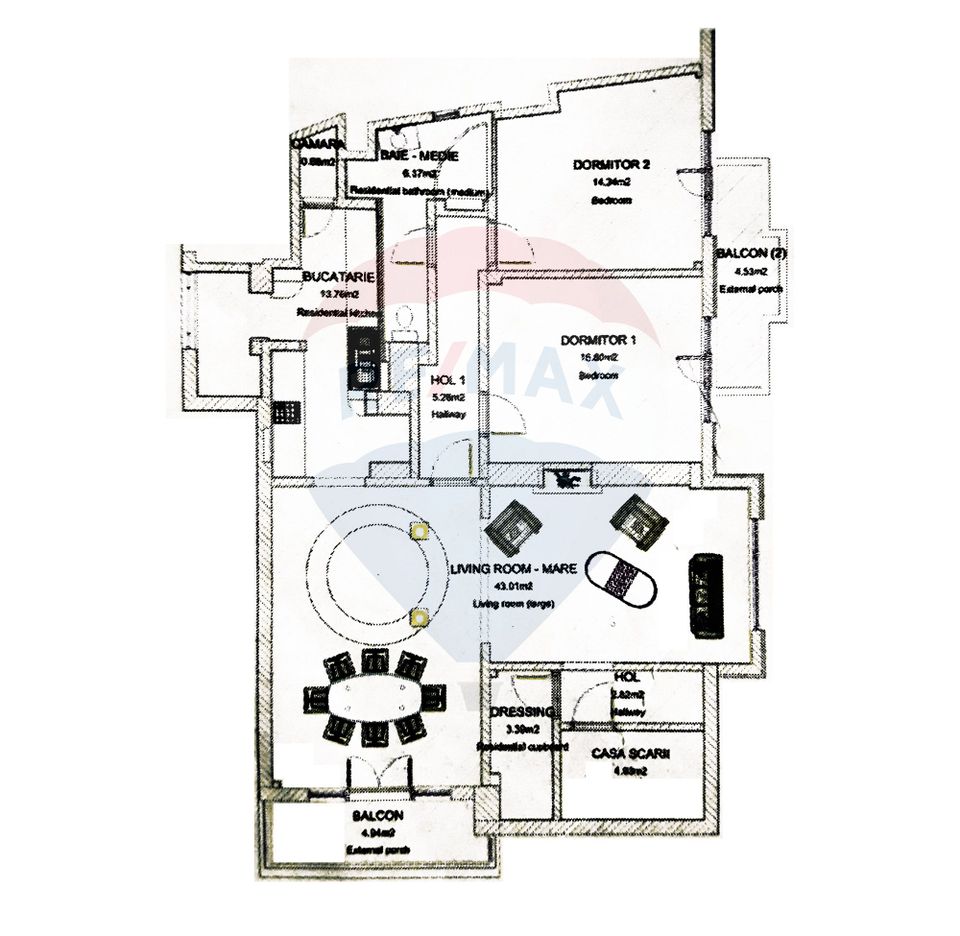 Apartament spatios 3 camere 114mp Ferdinand - Foisor