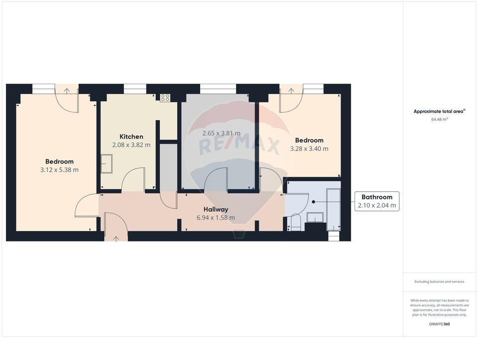 3 room Apartment for sale, Racadau area