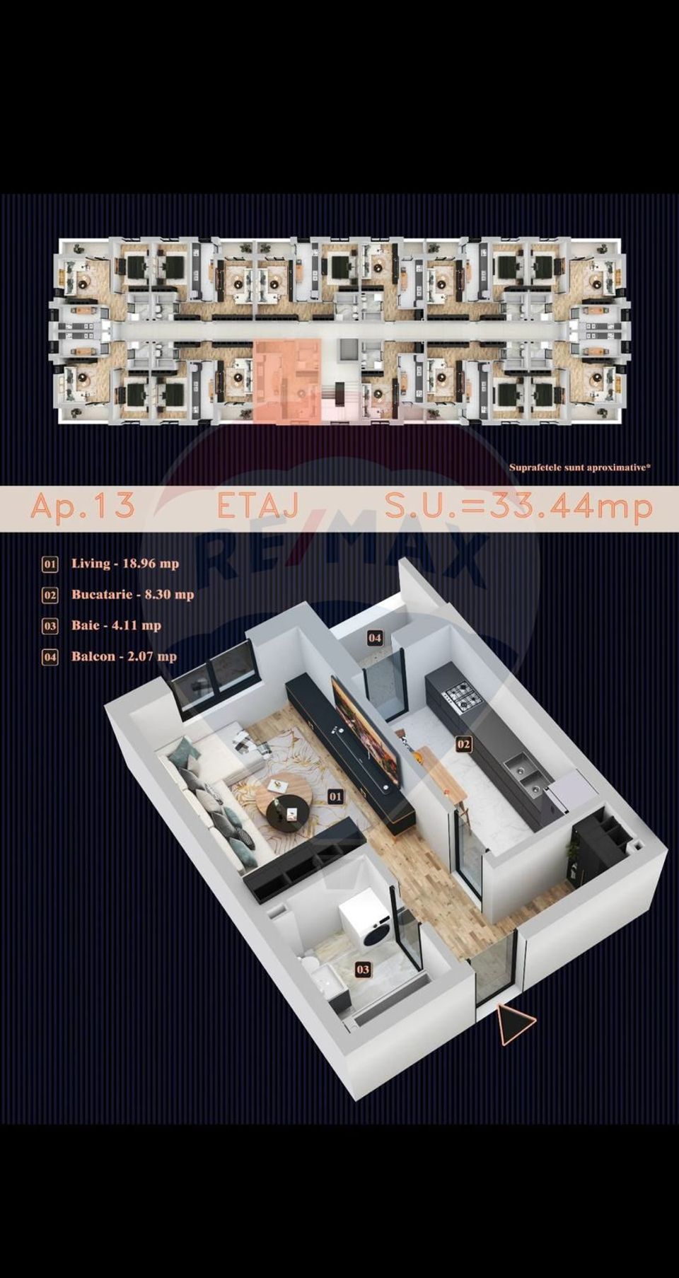 Garsoniera de vânzare / Chiajna / Bloc nou / balcon, loc de parcare.