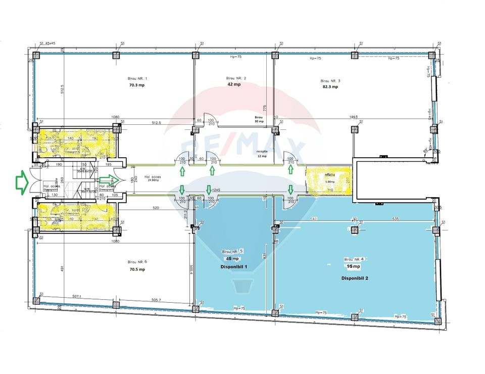 95sq.m Office Space for rent, Calea Turzii area