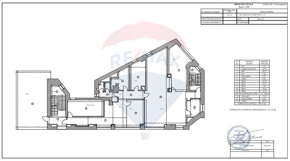 For sale in Unirii area - 1,650sqm office space