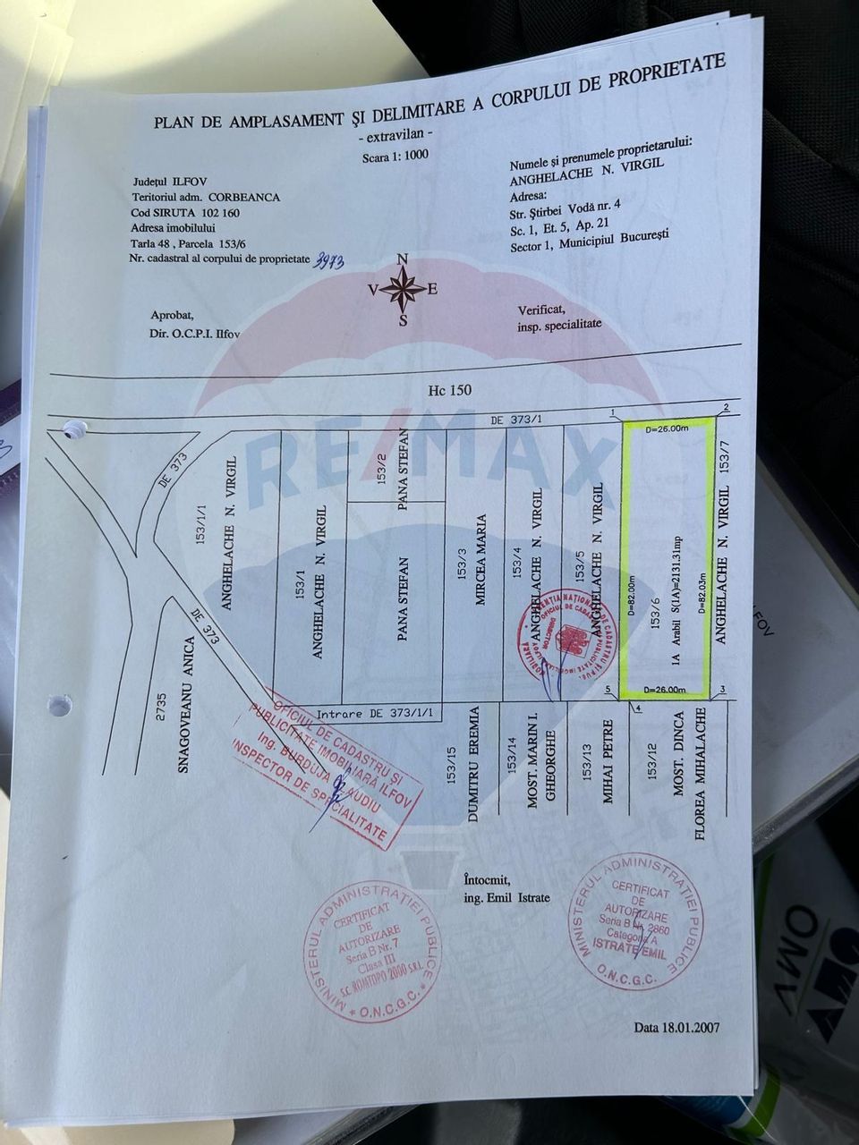 Vanzare Teren intravilan 2,131mp Tamasi / Corbeanca