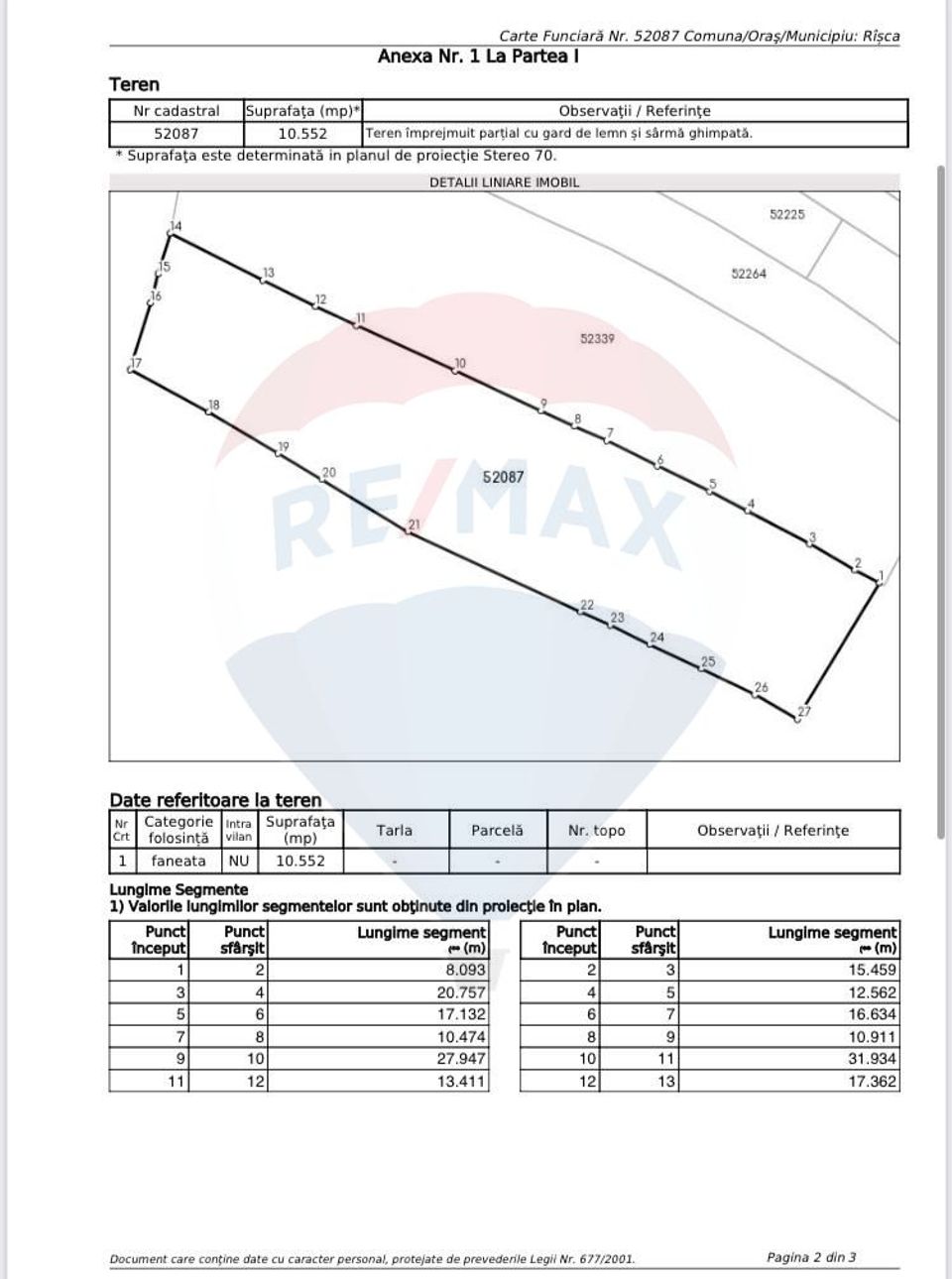 Land 10,552sqm Risca / Strada Principala