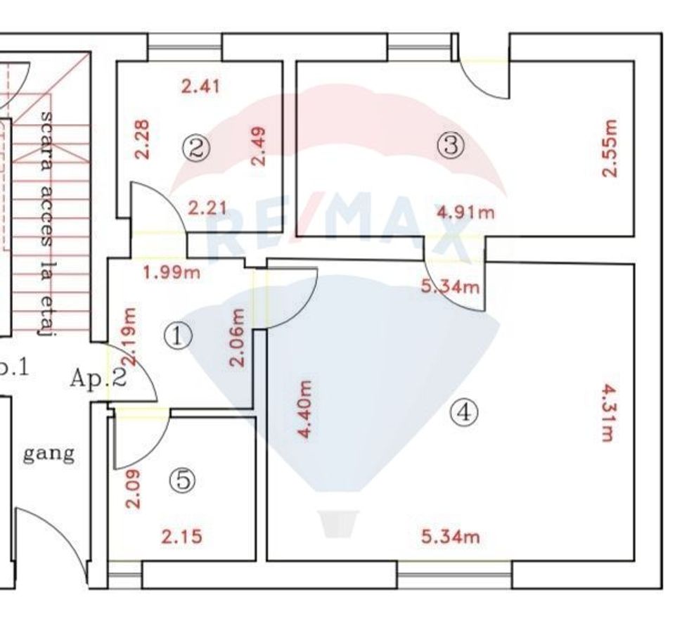 2 room Apartment for sale, Centrul Istoric area