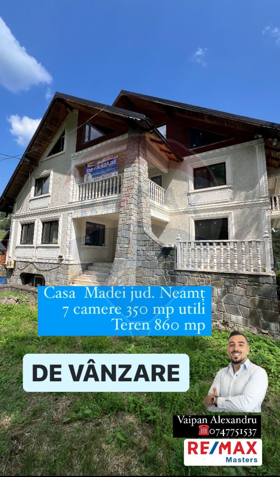 Casă / Vilă 7 camere sat Mădei comuna Borca Jud Neamț