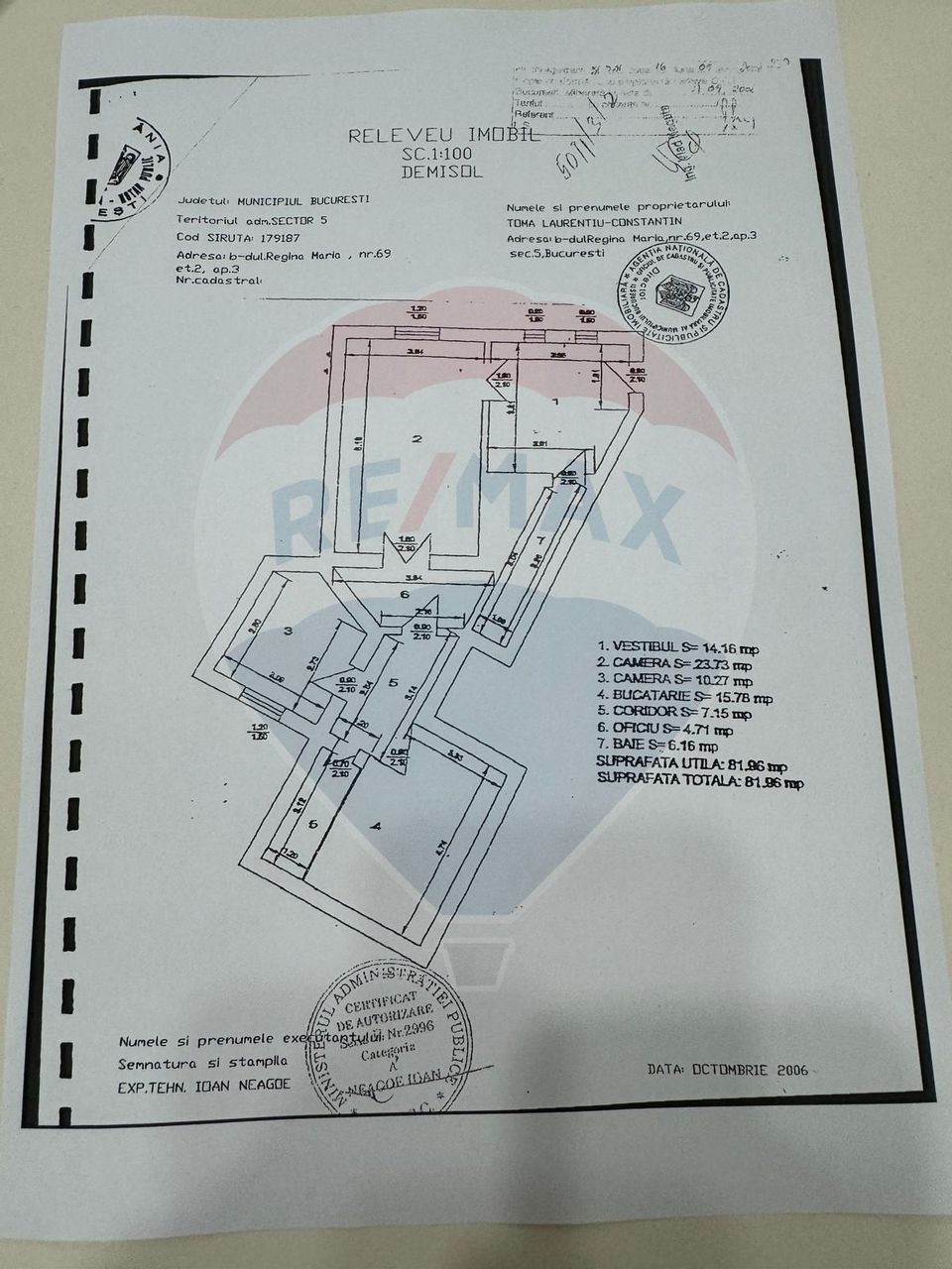 Apartament cu 3 camere de închiriat în zona Regina Elisabeta