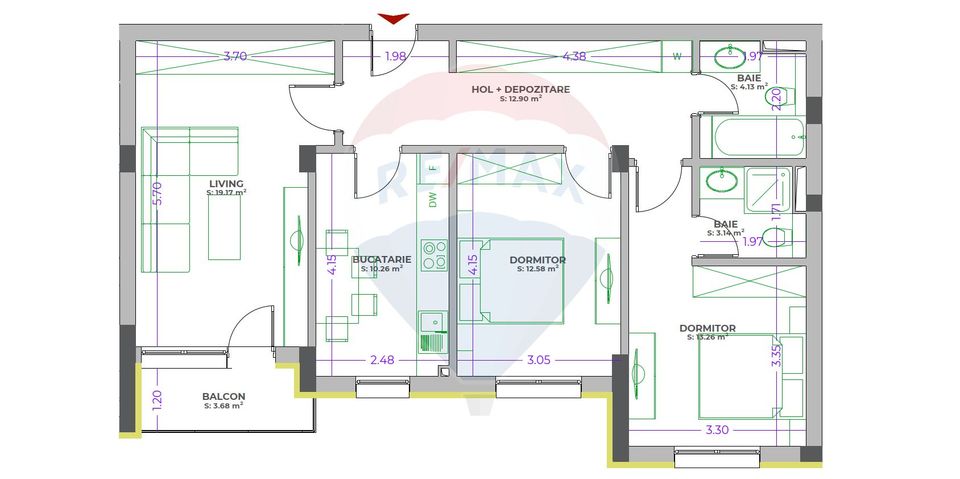 Apartament 3 camere decomandat | ROKMAN | Tiberiu Eremia 12