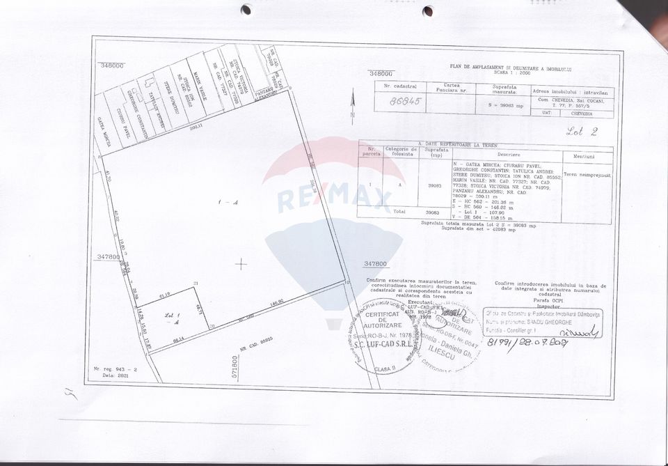 Land Cocani Crevedia 39.063 sqm