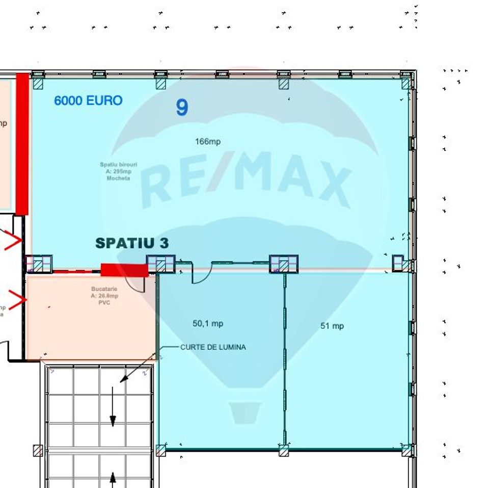 Spațiu de birouri de 295 mp de închiriat în zona Gara