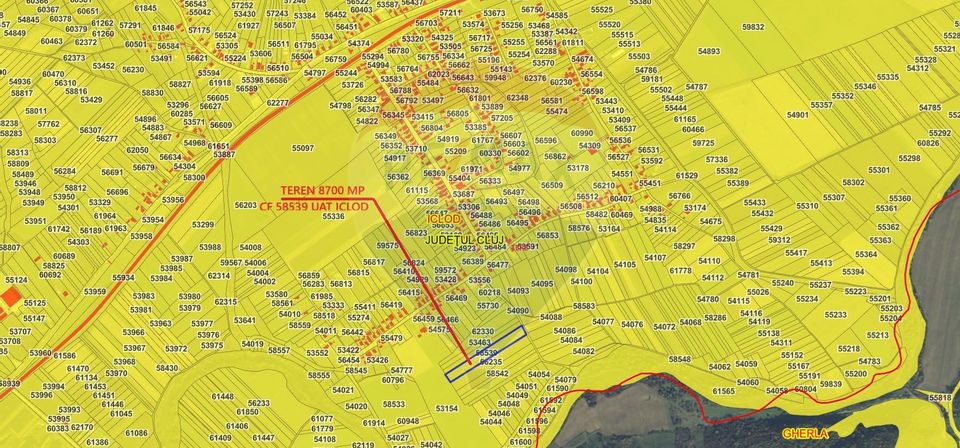 Teren de vanzare 8.700 mp în Livada comuna Iclod