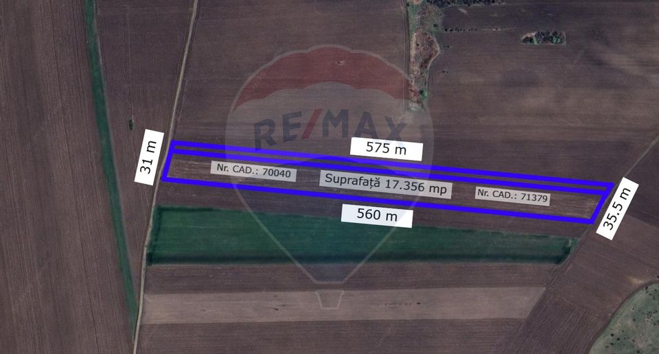 Teren extravilan de Vânzare 17.356 mp în Com. Miroslava - Iași