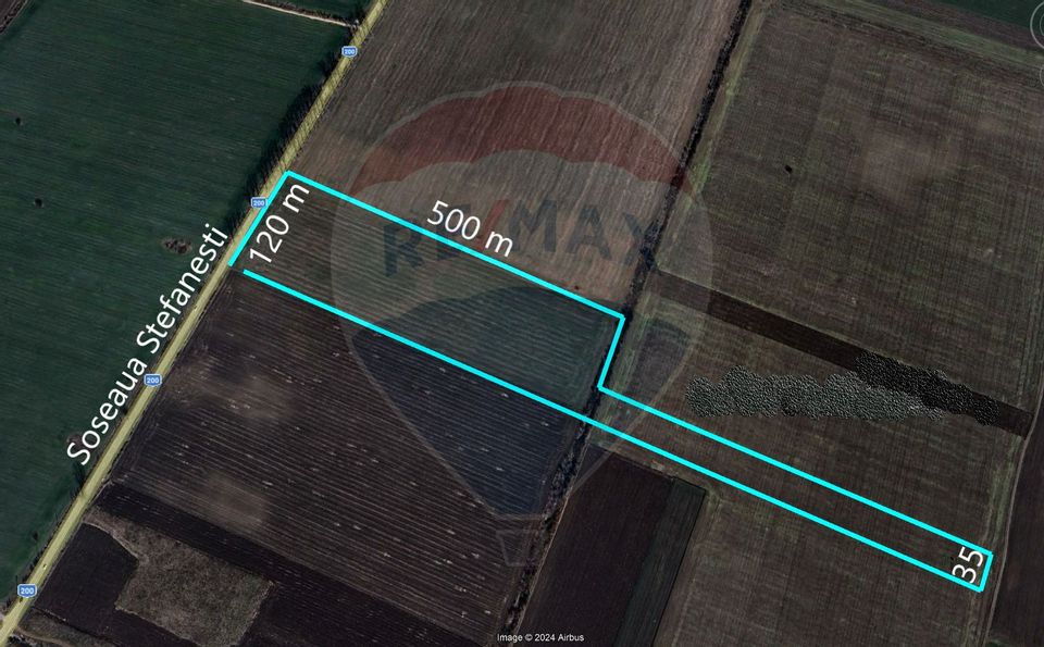 Teren intravilan 7.9 ha, Afumati, deschidere 120m Soseaua Stefanesti