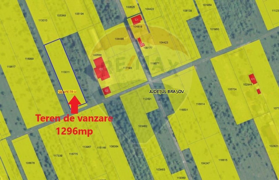 Teren Sanpetru -livada, Strada Nucului, 1300mp, bransament electric