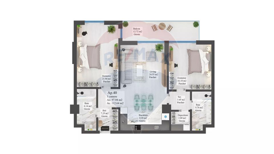 Apartament vânzare în Brașov, Noua, 107,71 mp