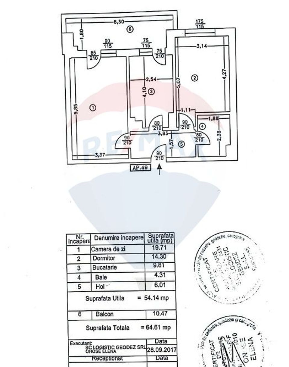Apartament cu 2 camere de vânzare Metropolitan Residence Pallady