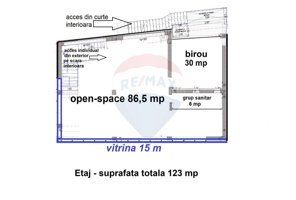 207sq.m Commercial Space for rent, Grivitei area