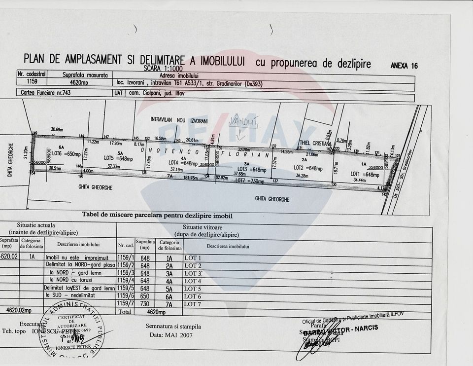 Snagov - Izvorani land, Gradinarilor Street 3 Lots x 778 sqm