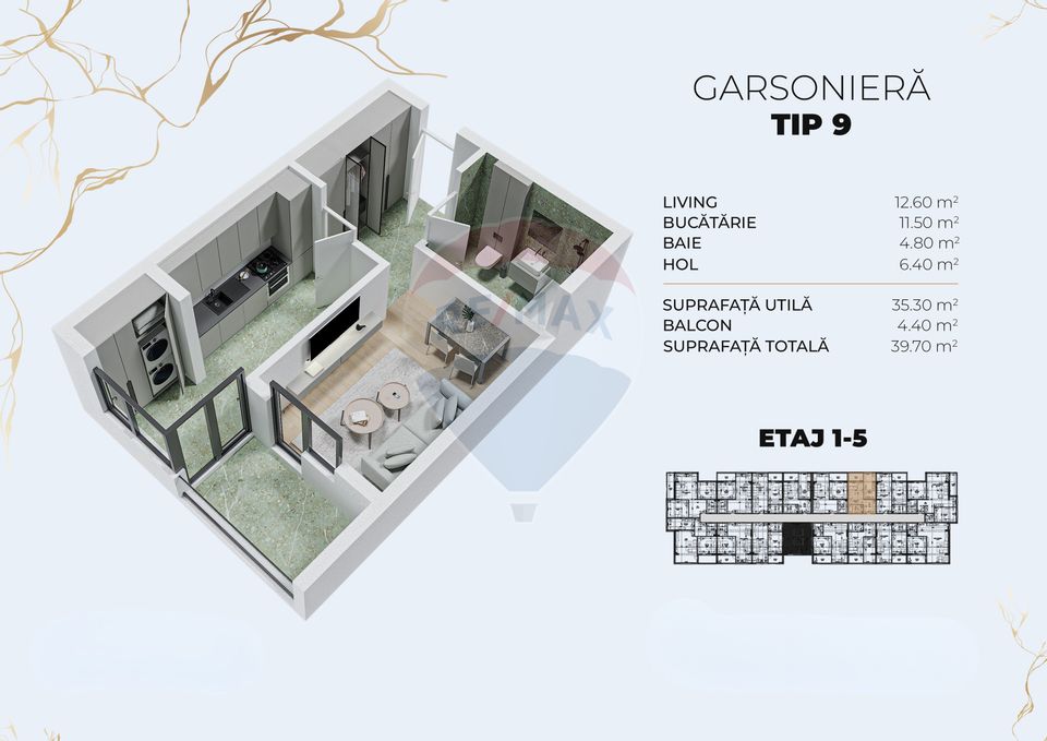 1 room Apartment for sale, Central area