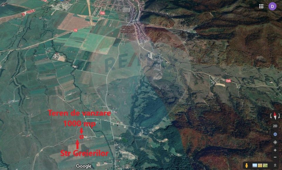 Teren Rasnov -Glajerie, Strada Greierilor, 1000mp