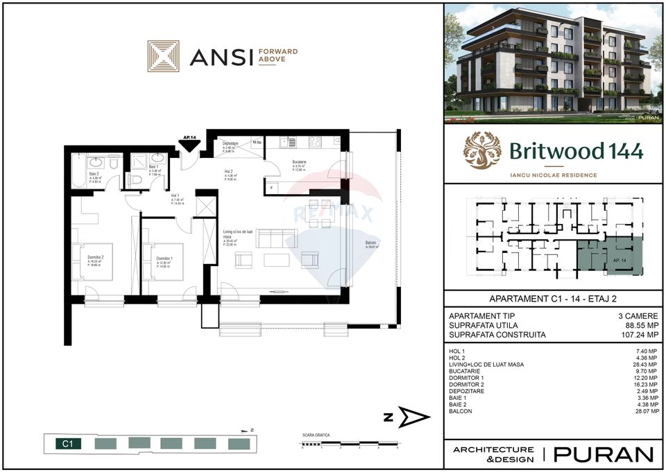 3 room Apartment for sale, Iancu Nicolae area