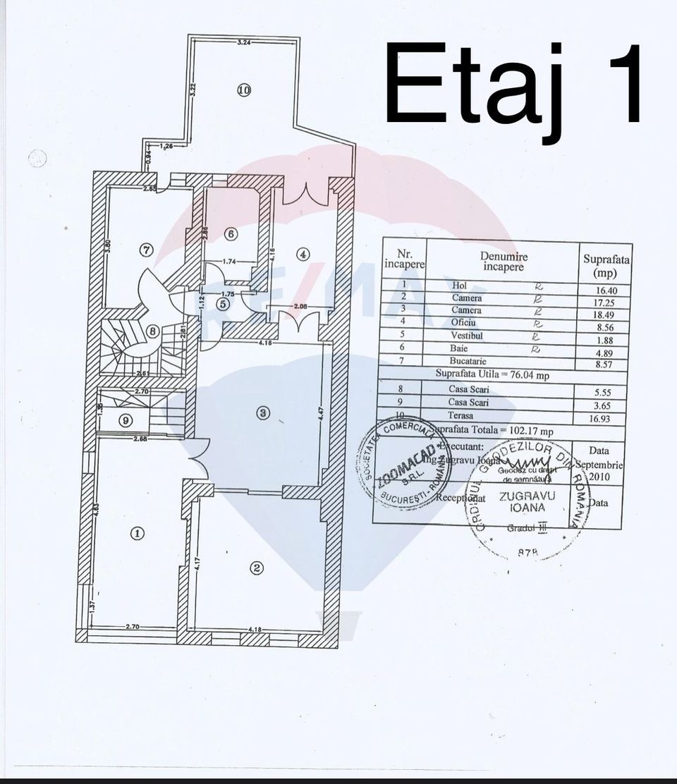 Casă interbelică de închiriat – Str. Barbu Văcărescu nr. 33