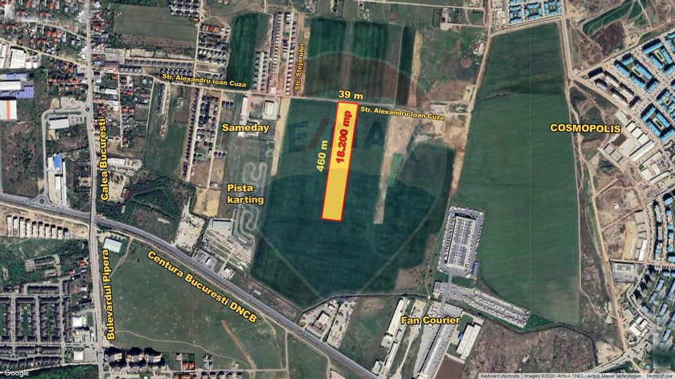 Land 18200sqm opening 42 m, Bucharest Ring Road Tunari 0% commission