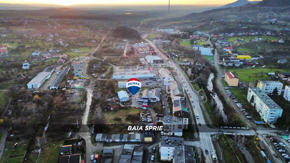 Teren 6,820mp, service, birouri si 2 hale in Baia Sprie zona Centrala