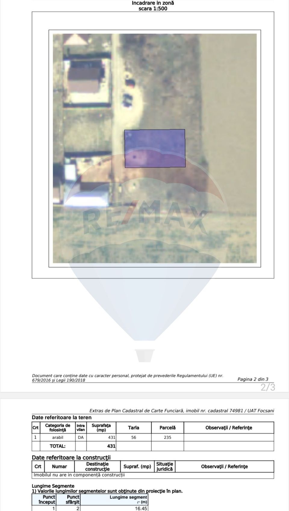 Land 431sqm Focsani / Strada Verde