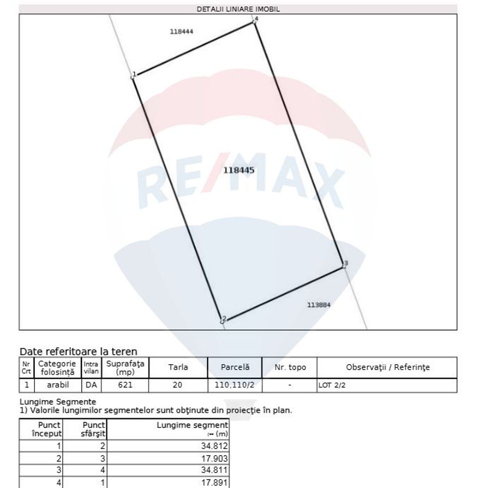 Teren de vanzare , 621mp Ilfov Domnesti str Diana, Ciocarliei