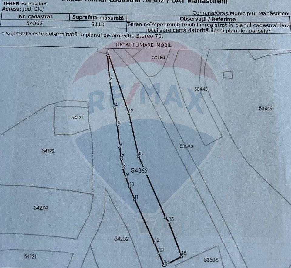 Teren 3,110mp Manastireni, situat în zona DJ 103L