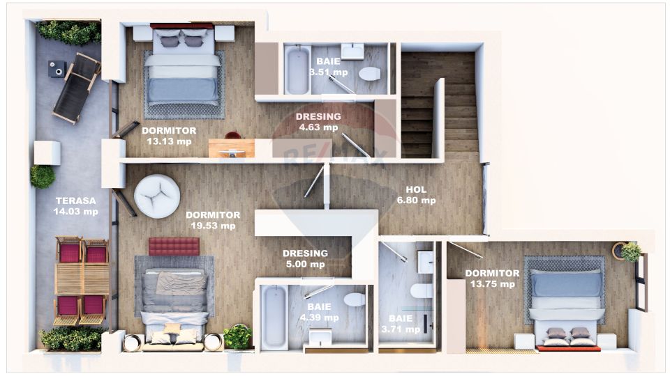 5 room Apartment for sale, Racadau area