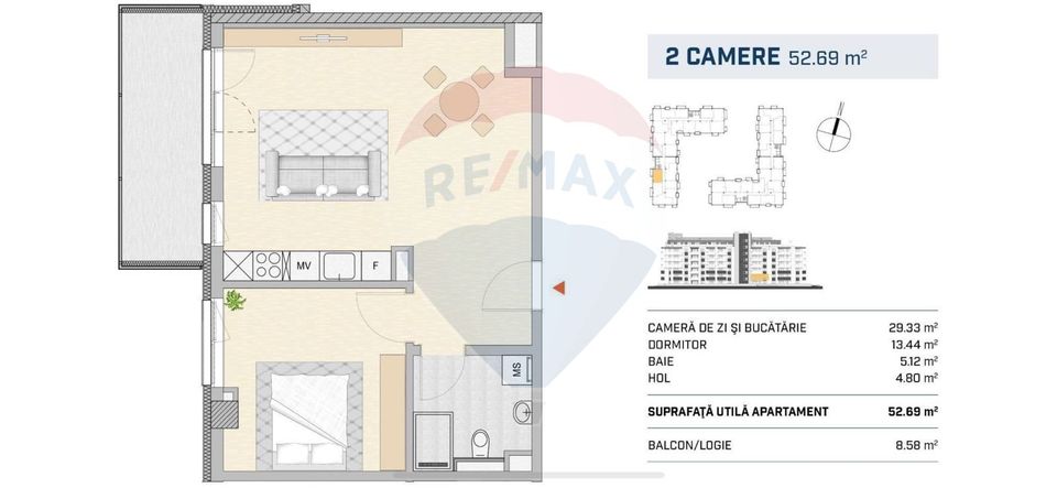 2 room Apartment for rent, Gara area