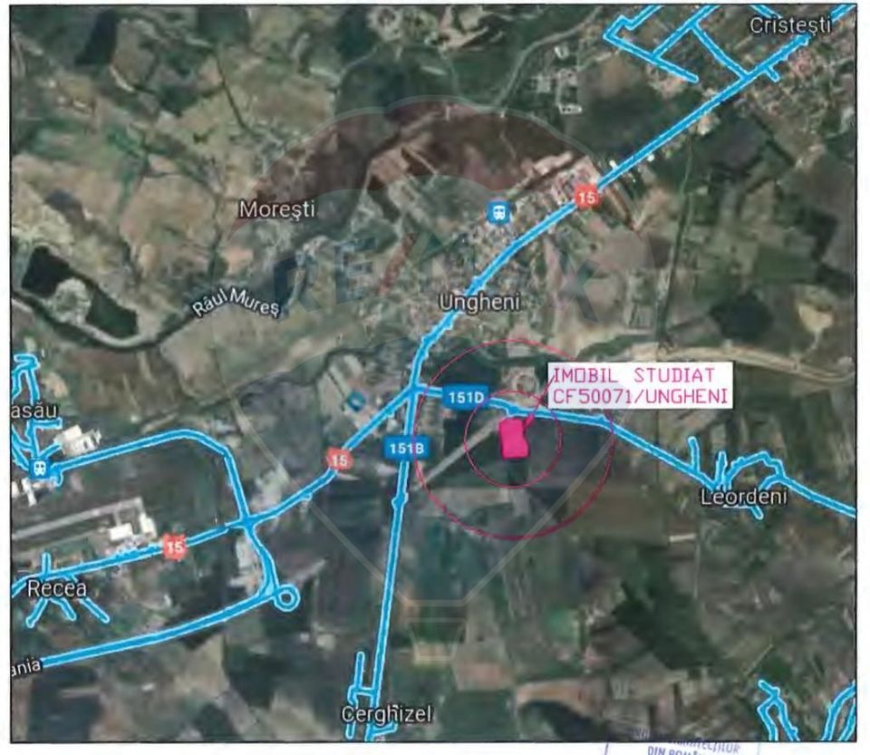 Investment land 44,376 sqm Ungheni-Mures / Highway