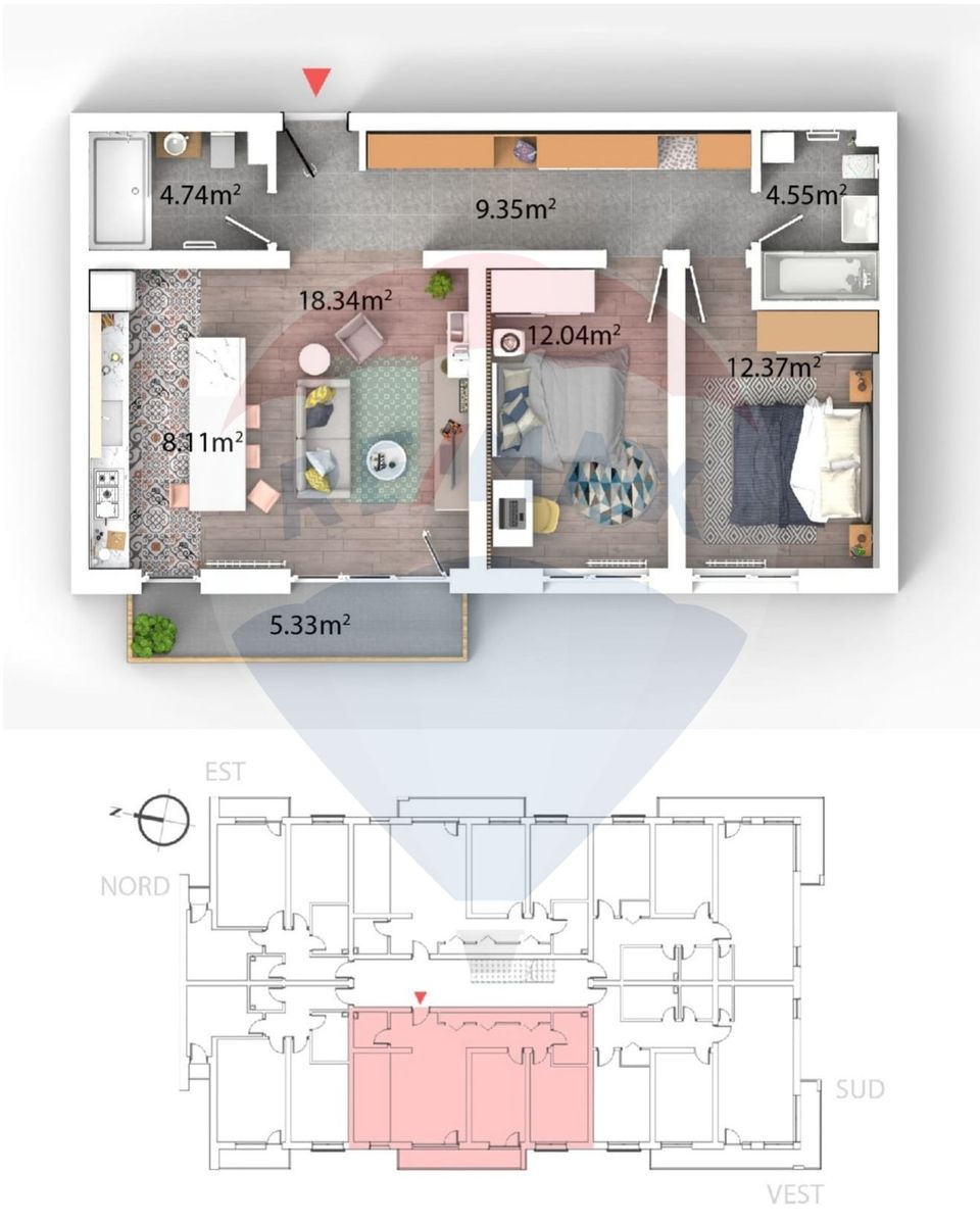 Mountain View Residence, apartament 3 camere