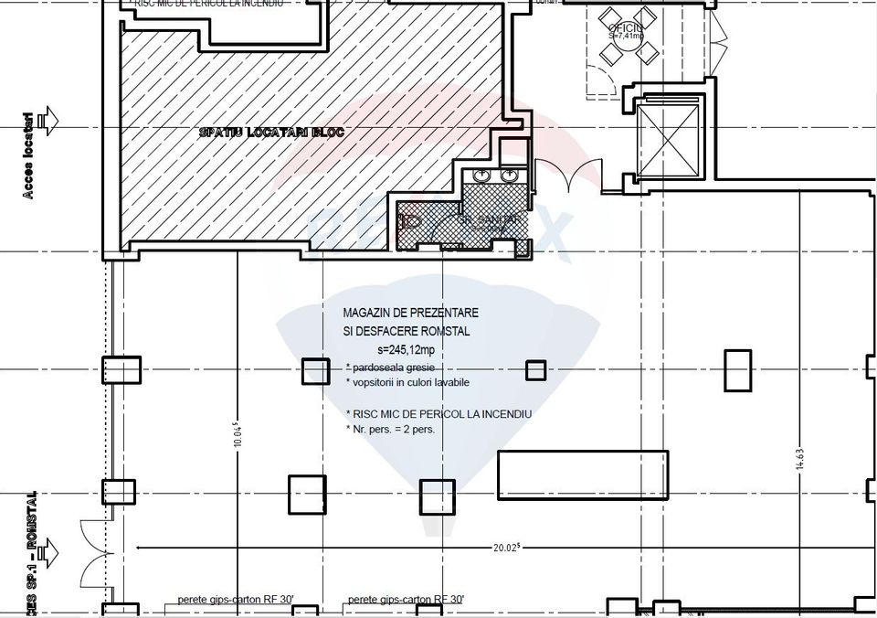 230sq.m Commercial Space for rent, 1 Mai area