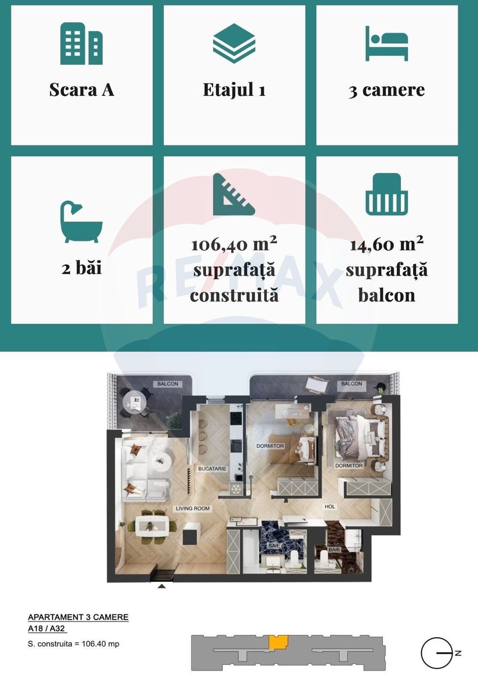 Apartament 3 camere de vanzare in MyPlace North Pipera