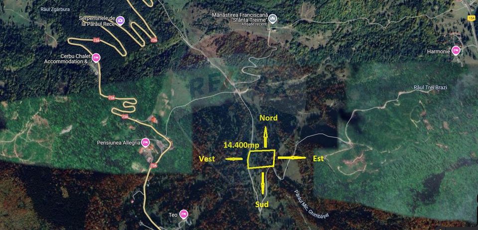 Teren extravlan 14,400mp Paraul Rece / Strada 3 brazi