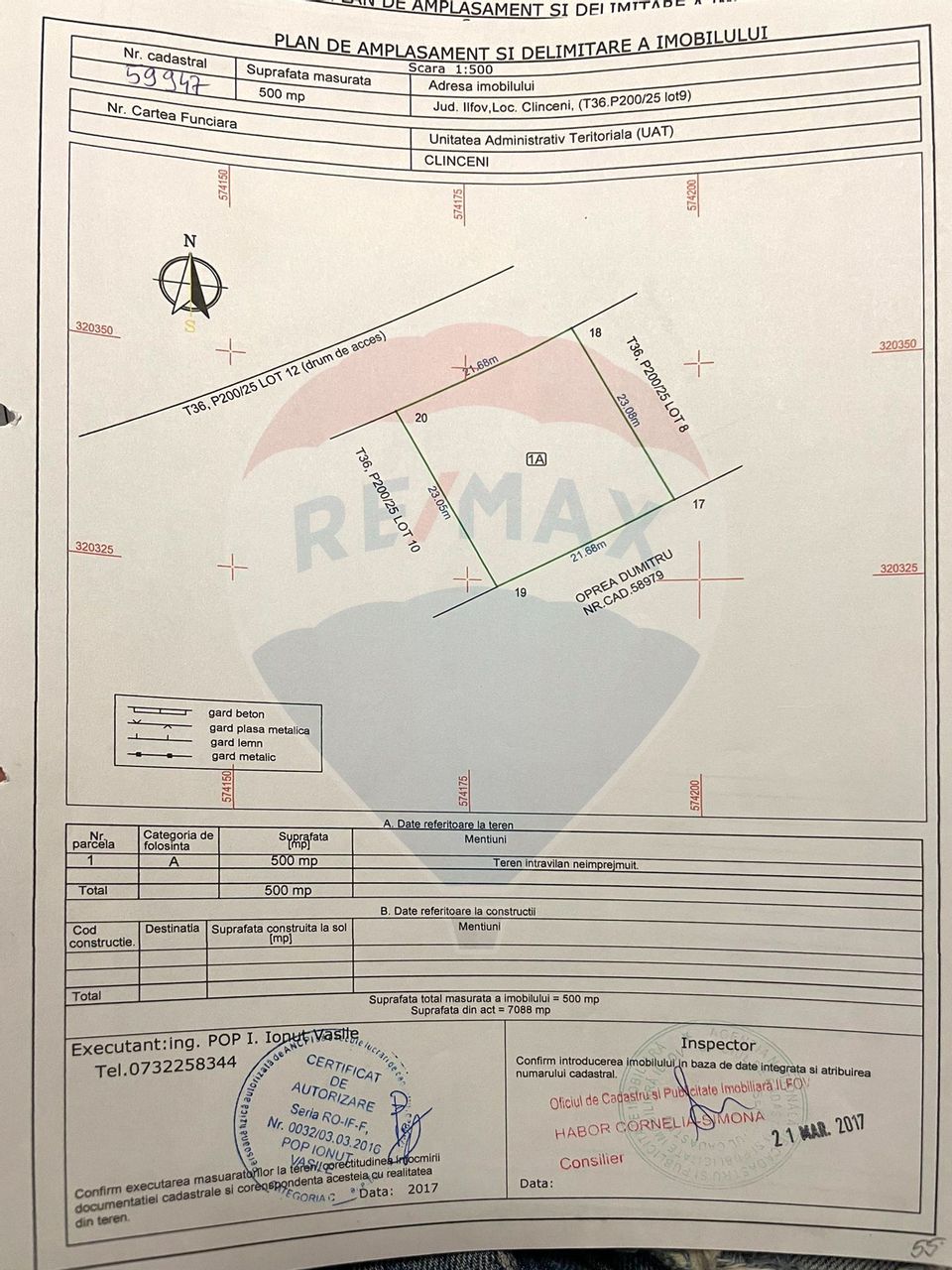 Land 598sqm Clinceni / Strada Stadionului